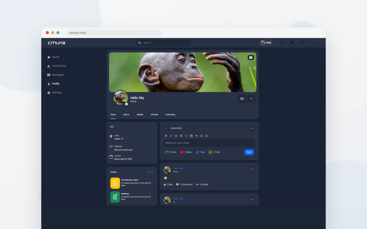 cmuna.com social media website